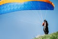 Paraglider prepear to start flying Royalty Free Stock Photo