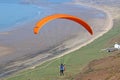 Paraglider at Rhossili Royalty Free Stock Photo