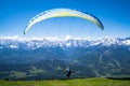 Paraglider at the start Royalty Free Stock Photo