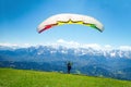 Paraglider at the start at the Wank Royalty Free Stock Photo