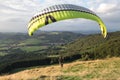 Paraglider starting on the wasserkuppe germany Royalty Free Stock Photo