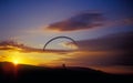 Paraglider at sunset.