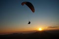Paraglider in sunset