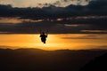 Paraglider at sunset Royalty Free Stock Photo