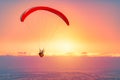 Paraglider at sunset in Germany, Europe