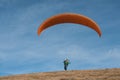 Paraglider takes off from the Treh runway