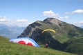 Paraglider Taking Off. Royalty Free Stock Photo