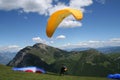 Paraglider Taking Off Italian Alp. Royalty Free Stock Photo