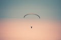 Paraglider tandem flying over the Oludeniz at sunset. Fethiye, Mugla