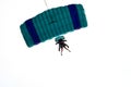 Paraglider tandem on white background.