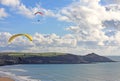 Paragliders above Whitsand Bay Royalty Free Stock Photo