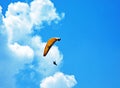 Paragliders on the Alpstein mountain range and above the Appenzellerland region Royalty Free Stock Photo