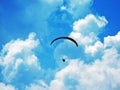 Paragliders on the Alpstein mountain range and above the Appenzellerland region Royalty Free Stock Photo
