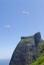 Paragliders Around Mountain Royalty Free Stock Photo