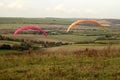 Paragliders on Butser Hill