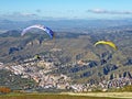 Paragliders at Cenes in the Sierra Nevada, Spain Royalty Free Stock Photo