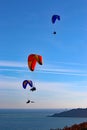 Paragliders above Start Bay Royalty Free Stock Photo