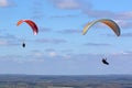 Paragliders flying at Combe Gibbet, England