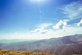 Paragliders are flying in the mountains