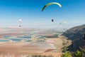 Paragliders flying over mount gilboa - Israel