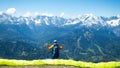 Paragliders just before the start Royalty Free Stock Photo