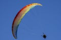 Paragliders looking for thermals amongst the snow caps of the Monte Blanc Massif, Chamonix, Royalty Free Stock Photo