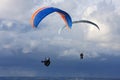 Paragliders over the sea