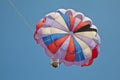 Paragliders overhead blue sky Royalty Free Stock Photo