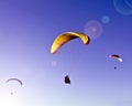 Paragliding in a blue sky Royalty Free Stock Photo