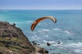 Paragliding above Mediterranean sea and Apollonia-Arsuf ruins. I