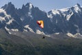 Paragliding above Mont Blanc massif