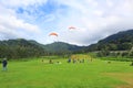 Paragliding activities in the area of Puncak, Bogor