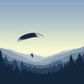 Paragliding adventure blue mountain view Royalty Free Stock Photo