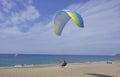 Paragliding against the blue sky Royalty Free Stock Photo