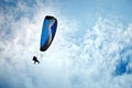 Paragliding along beautiful coastline. Royalty Free Stock Photo