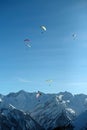 Paragliding around Penken mountain, Mayrhofen, Austria Royalty Free Stock Photo