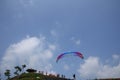 Paragliding athletes while competing in the national championship