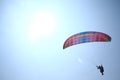 Paragliding athletes while competing in the national championship
