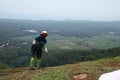 Paragliding athletes while competing in the national championship