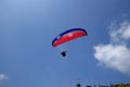 Paragliding athletes while competing in the national championship