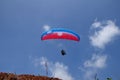 Paragliding athletes while competing in the national championship