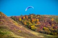 Paragliding in autumn Royalty Free Stock Photo