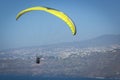 Paragliding in blue sky over Puerto de la Cruz on Tenerife Royalty Free Stock Photo