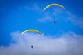 Paragliding in blue sky over Puerto de la Cruz on Tenerife Royalty Free Stock Photo