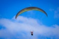 Paragliding in blue sky over Puerto de la Cruz on Tenerife Royalty Free Stock Photo