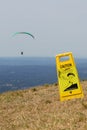 Paragliding Caution Sign Royalty Free Stock Photo