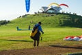 Paragliding course lessons for new beginners on the park