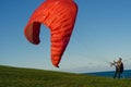 Paragliding course lessons for new beginners on the park