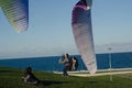 Paragliding course lessons for new beginners on the park