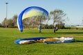 Paragliding course lessons for new beginners on the park